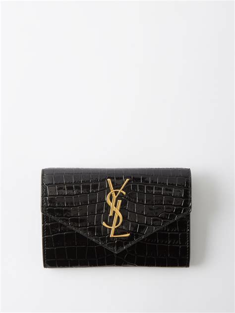 ysl black croc matches|saint laurent ysl wallet.